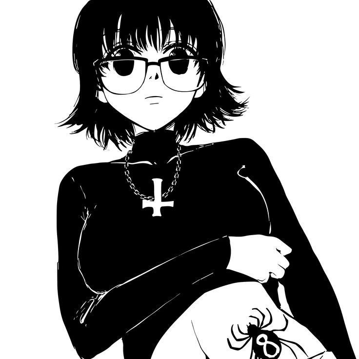 black and white anime pfp 0022