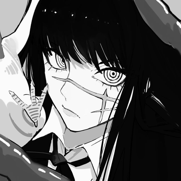 black and white anime pfp 0026