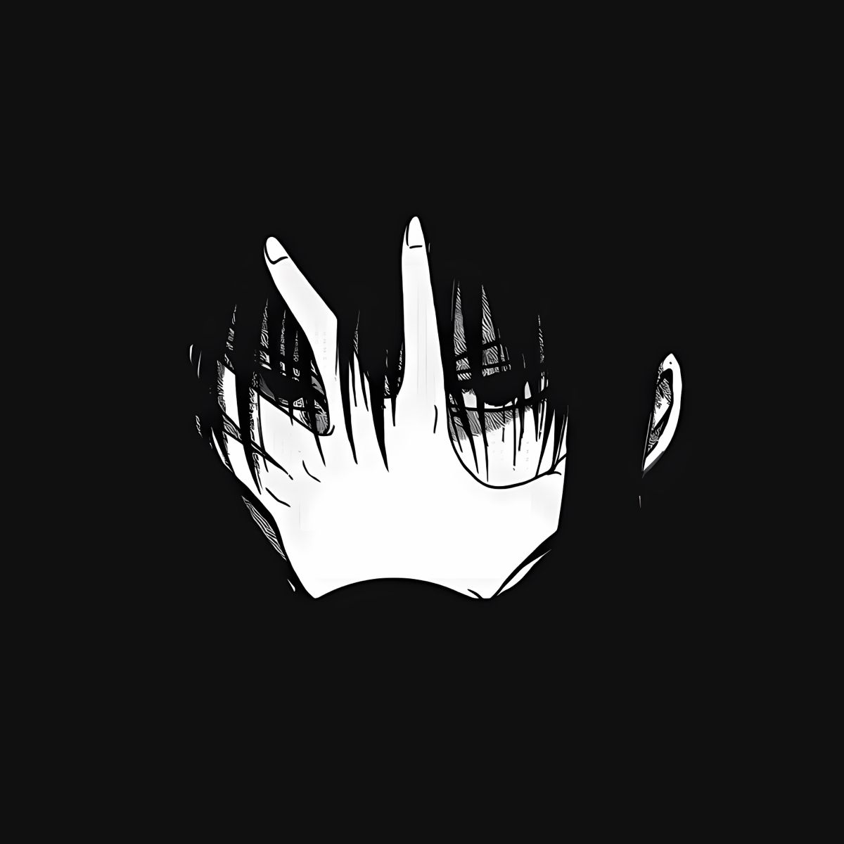 black and white anime pfp 0032