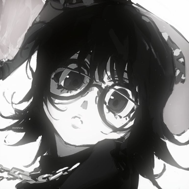 black and white anime pfp 0051