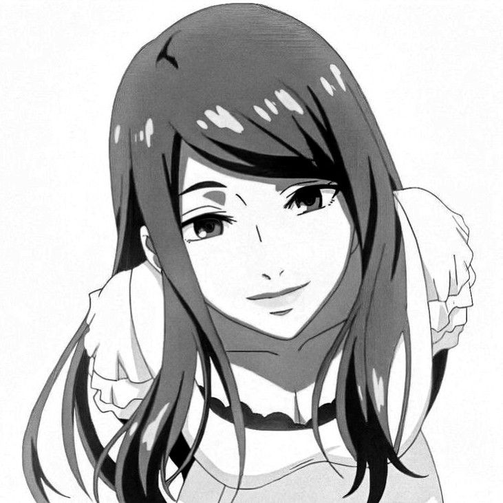 black and white anime pfp 0055