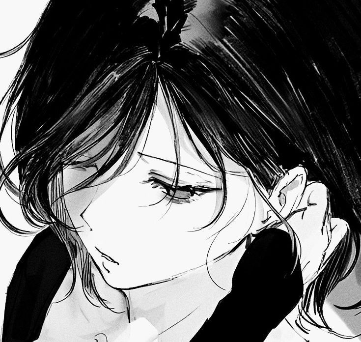 black and white anime pfp 0061