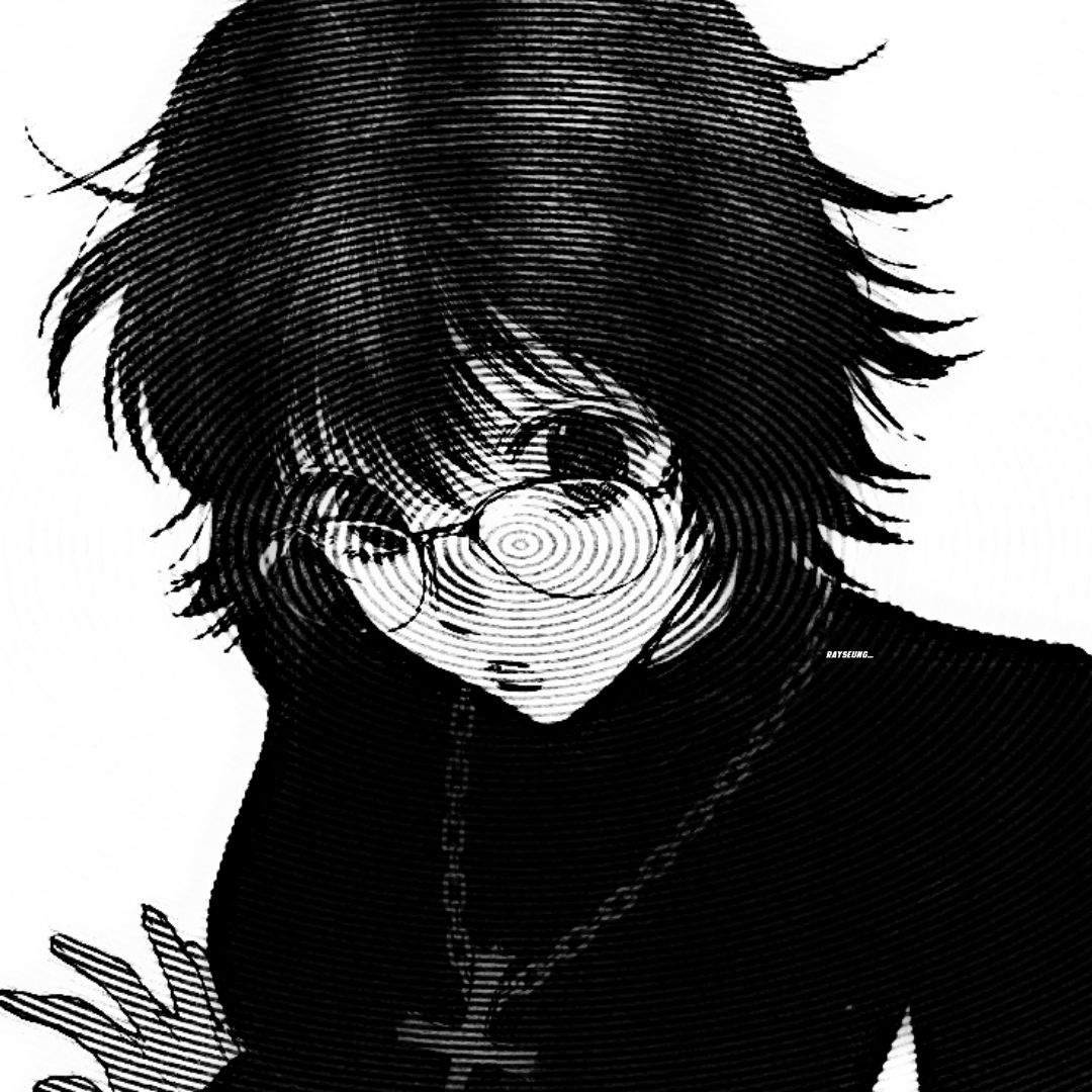 black and white anime pfp 0075