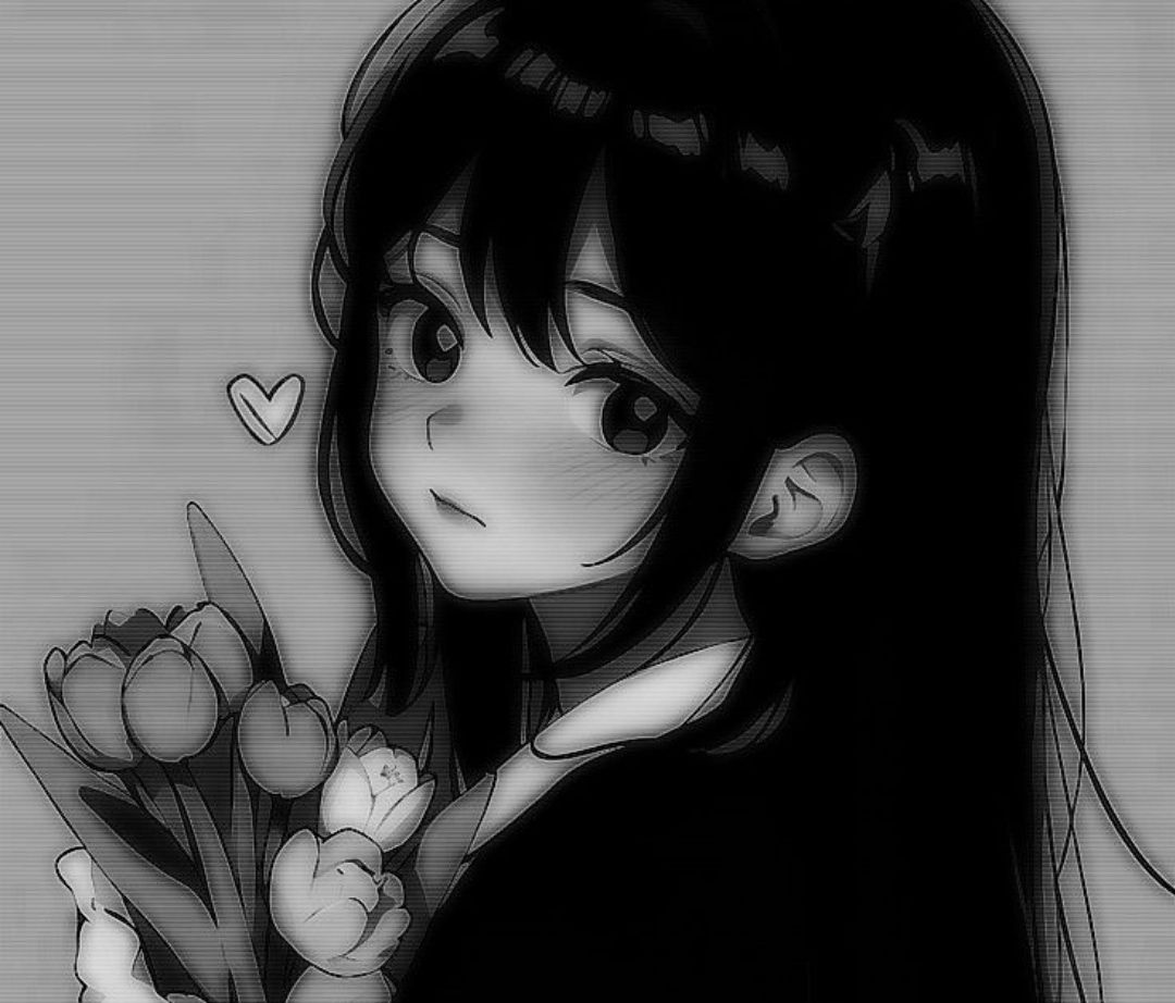 black and white anime pfp 0087