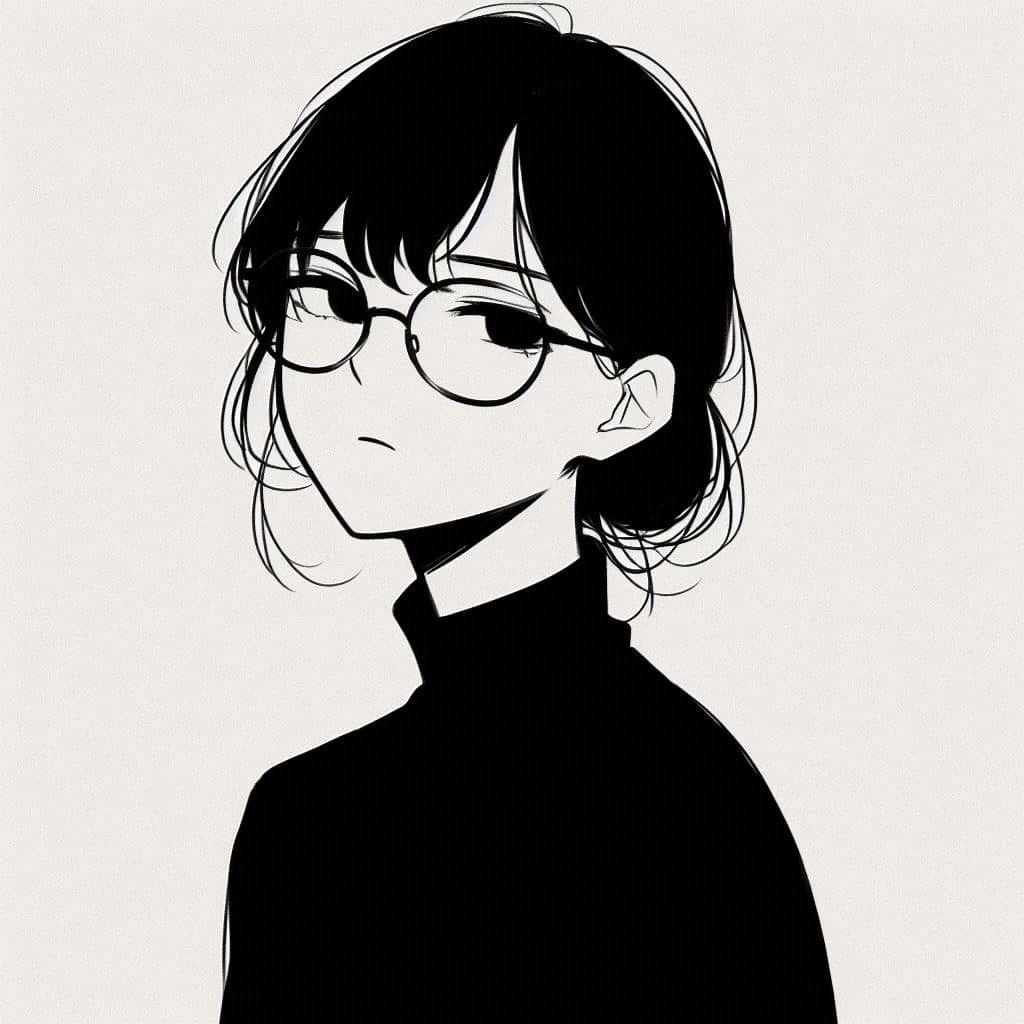 black and white anime pfp 0098