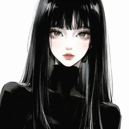 black anime girl pfp 0087