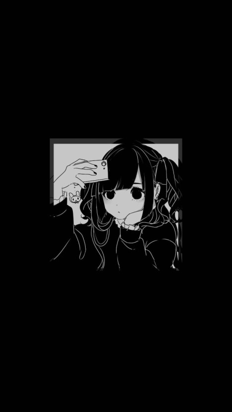 black anime girl pfp 0091