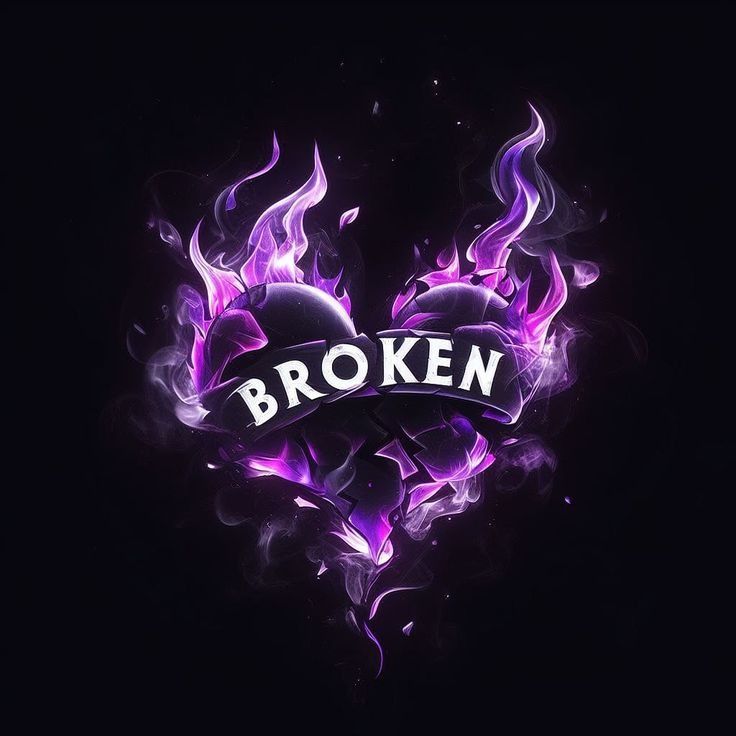 colorful broken heart pfp