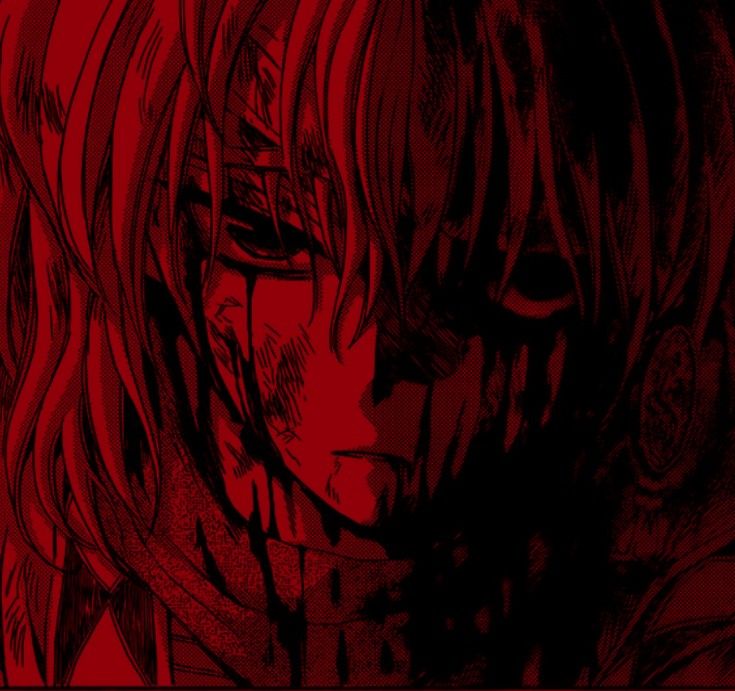 cool dark red anime pfp