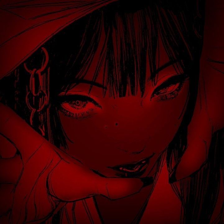 custom dark red anime pfp