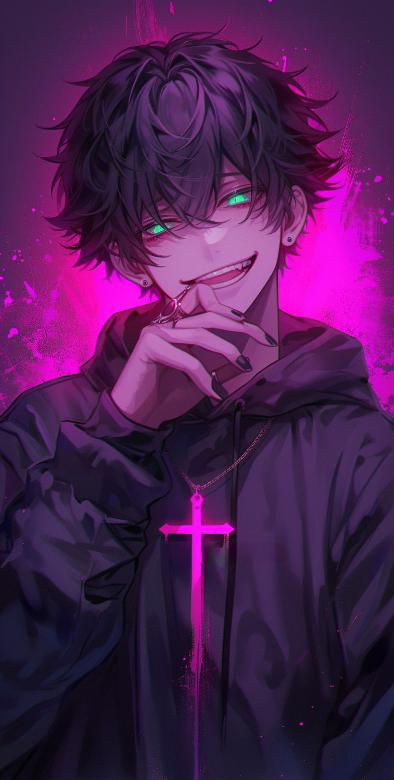 dark hot anime boy pfp 0041