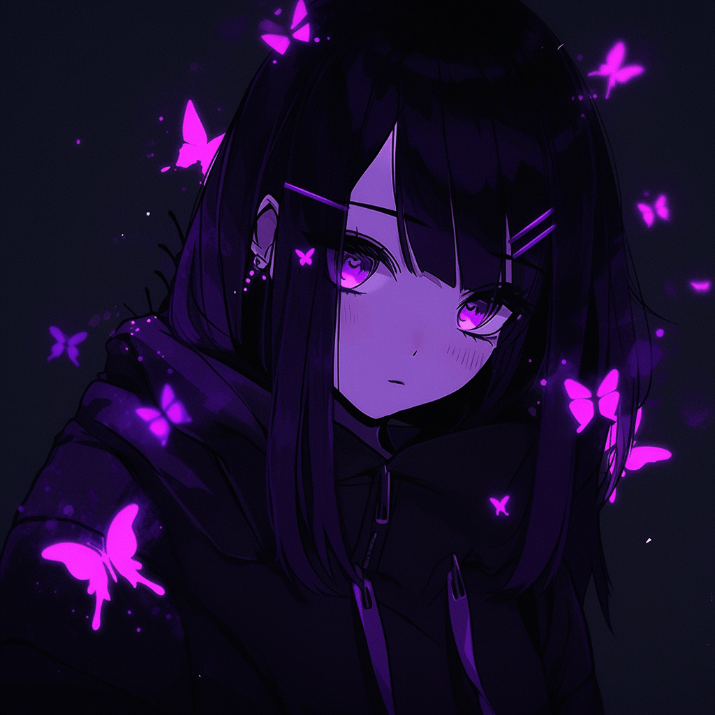 dark purple anime pfp 0035