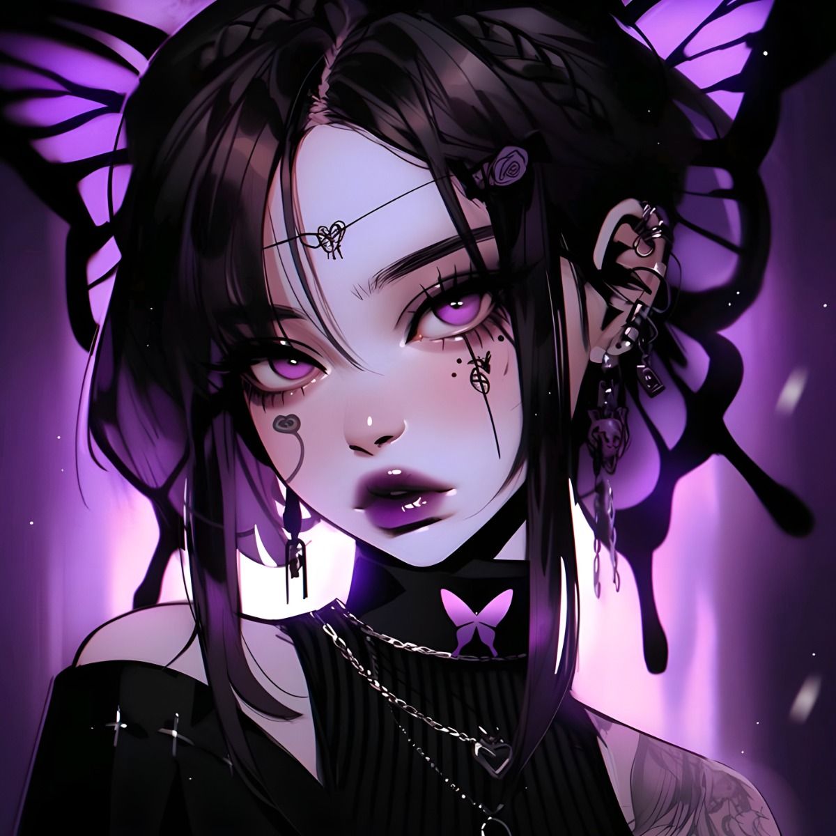 dark purple anime pfp 0076