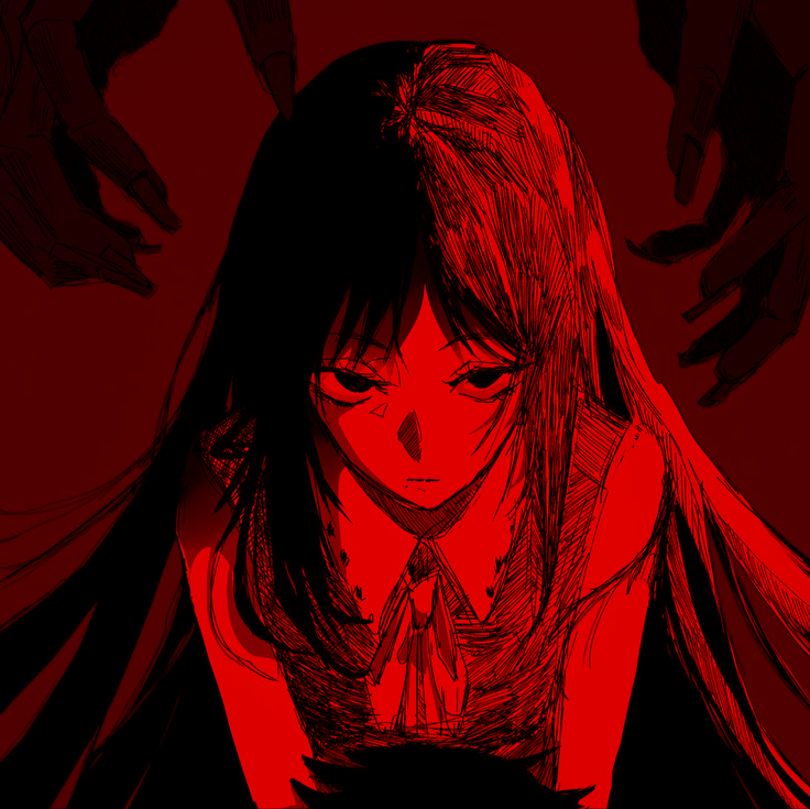 dark red anime pfp 0032