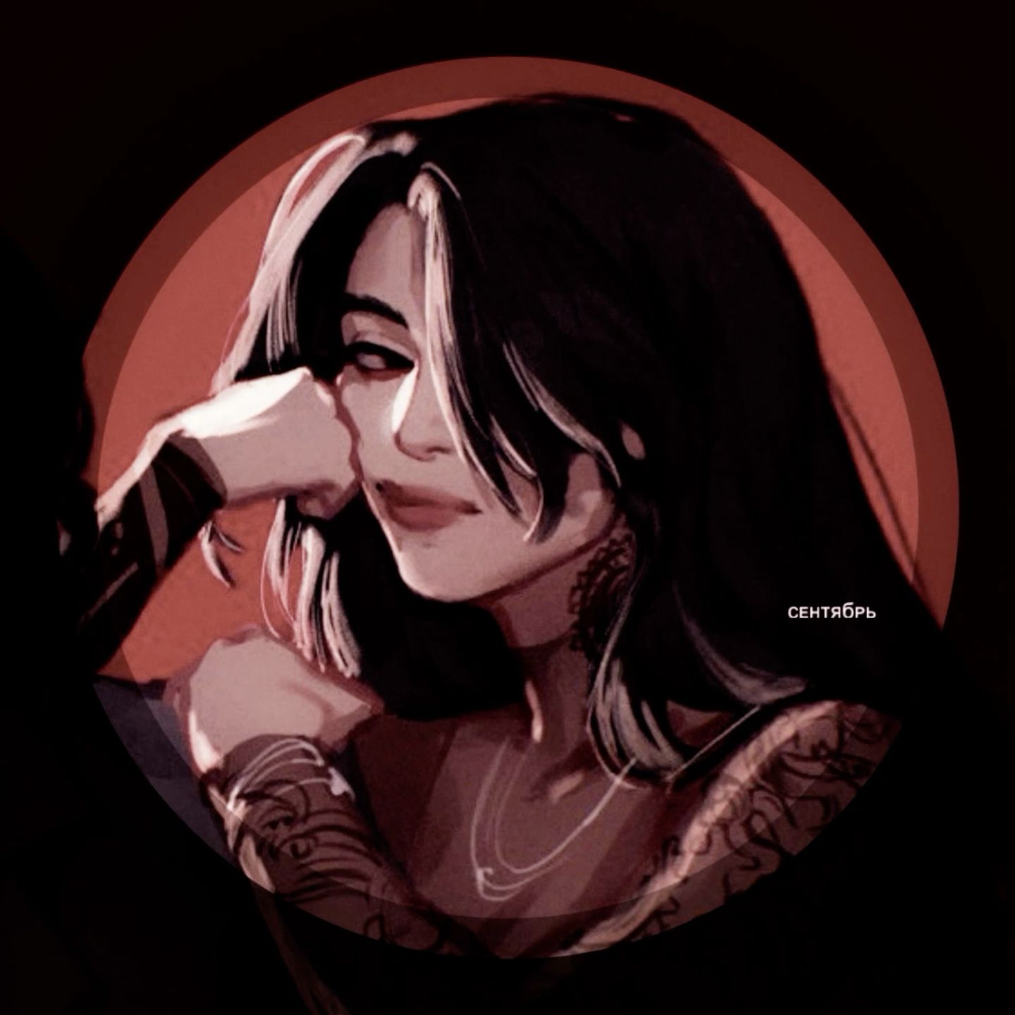 dark red anime pfp 0042