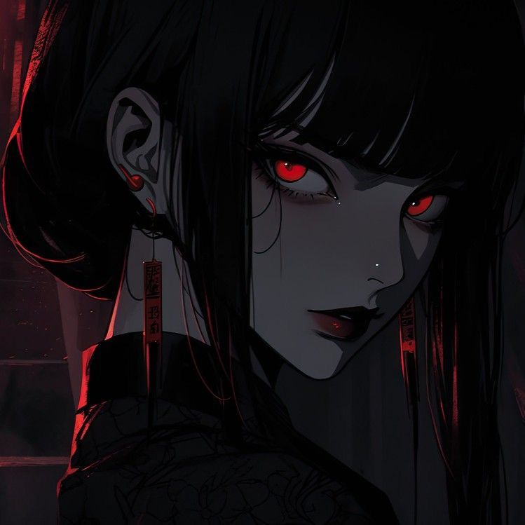 dark red anime pfp 0046