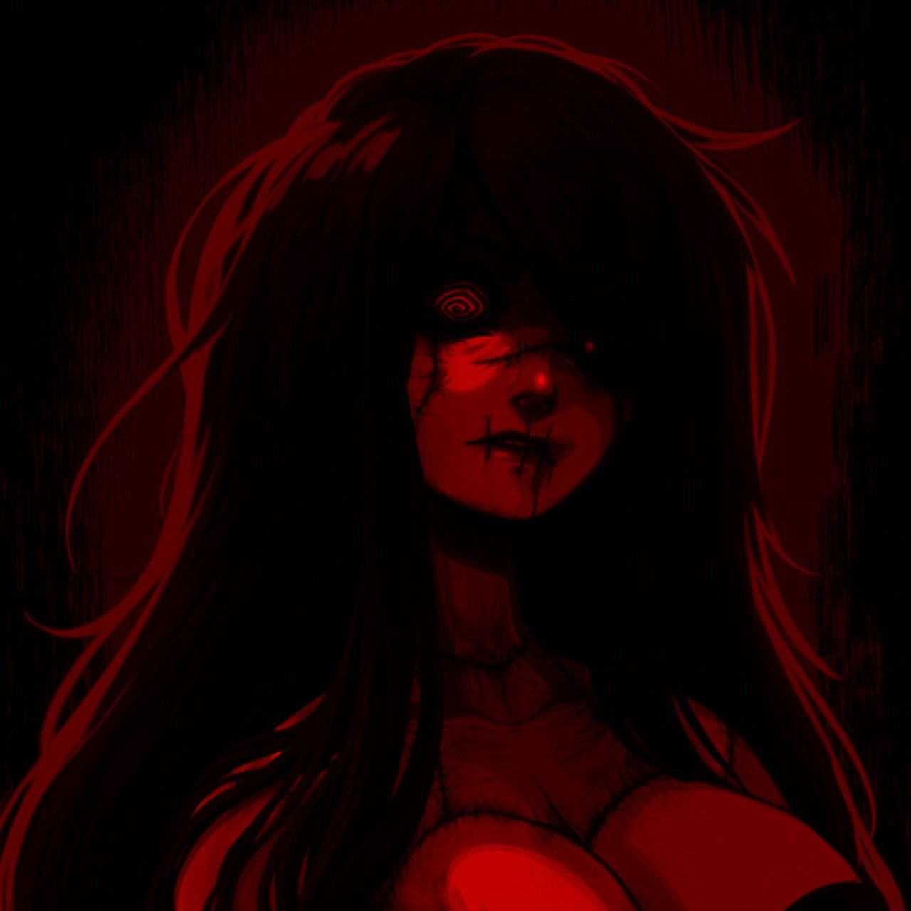 dark red anime pfp 0061