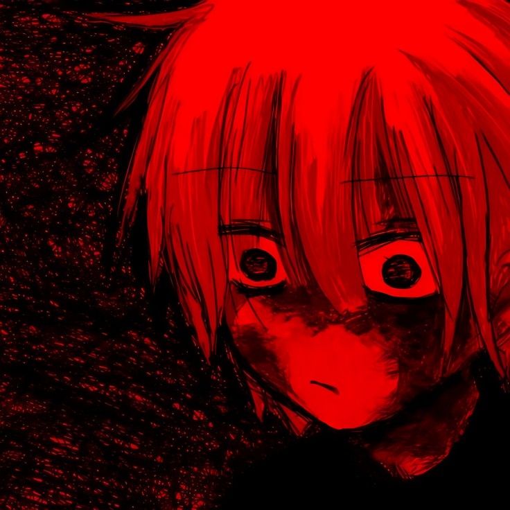 dark red anime pfp 0070