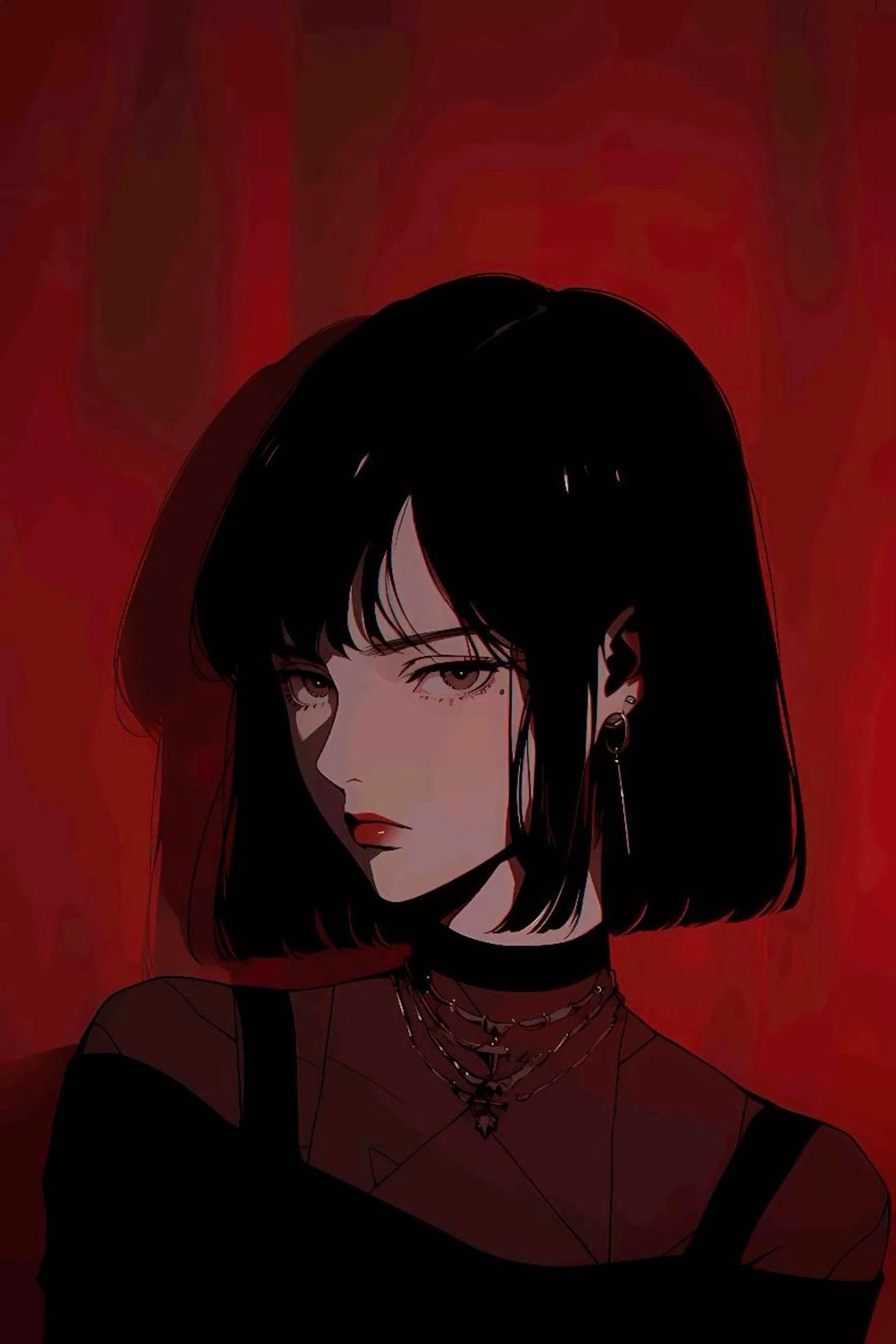 dark red anime pfp 0073