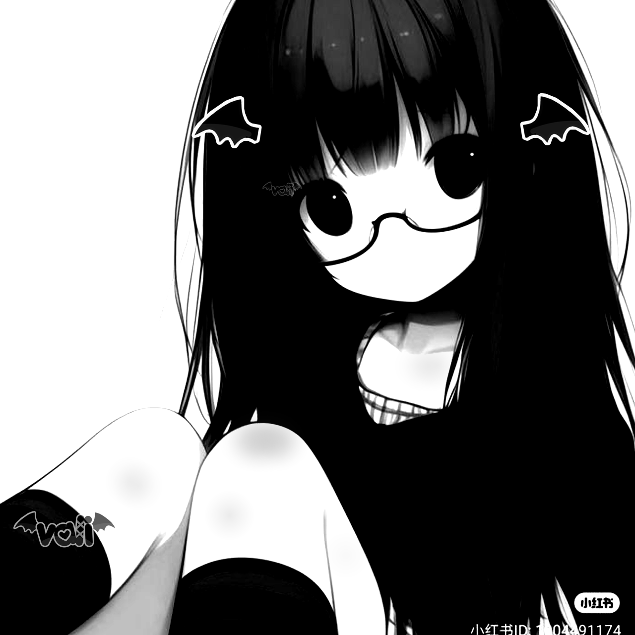 edgy black and white anime pfp options