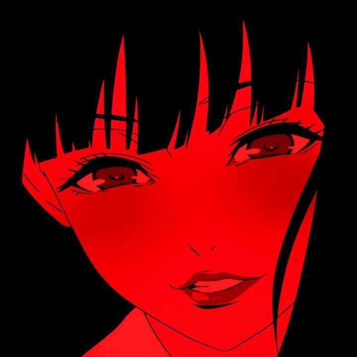 eye-catching dark red anime pfp.