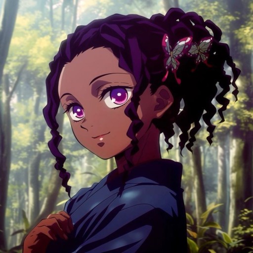 high-quality black anime girl pfp