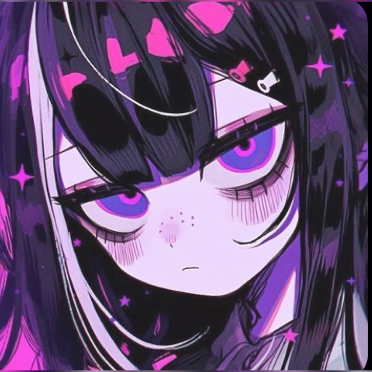 high-quality dark purple anime pfp