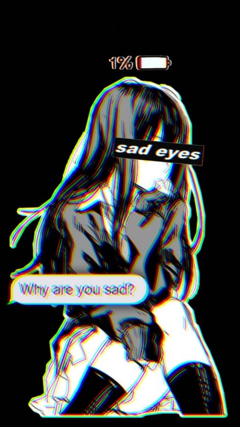 sad aesthetic anime girl pfp