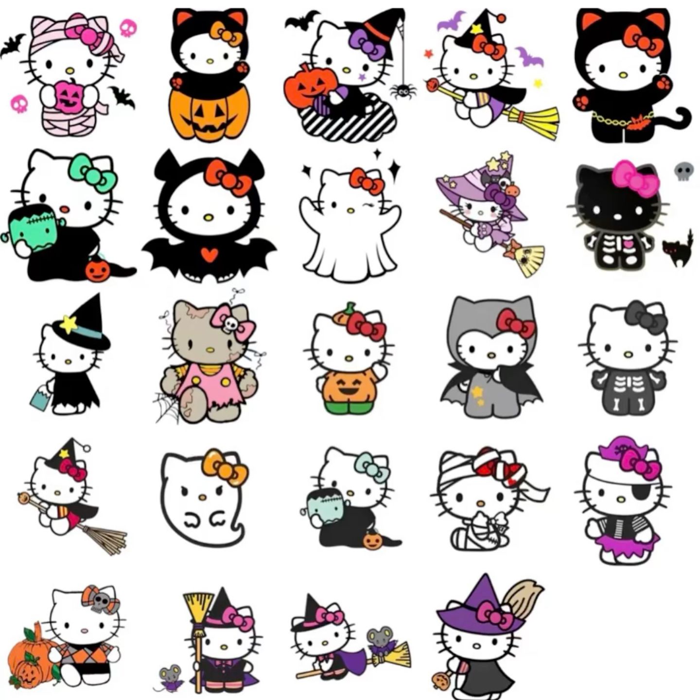 themed hello kitty halloween pfp variations