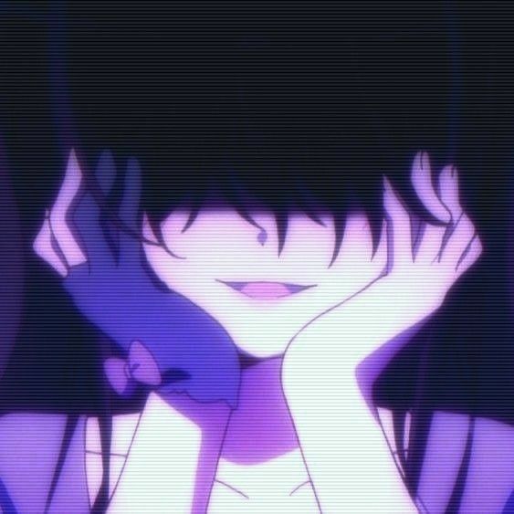 unique dark purple anime pfp