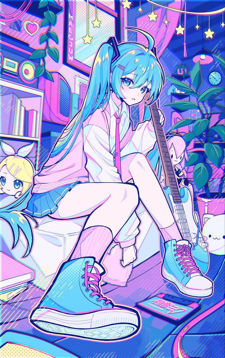 vibrant hatsune miku pfp backgrounds